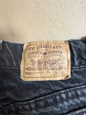 👖Levi’s Vintage 505 “Student” Fit Jeans — Faded Black, W27 L30, Made in USA